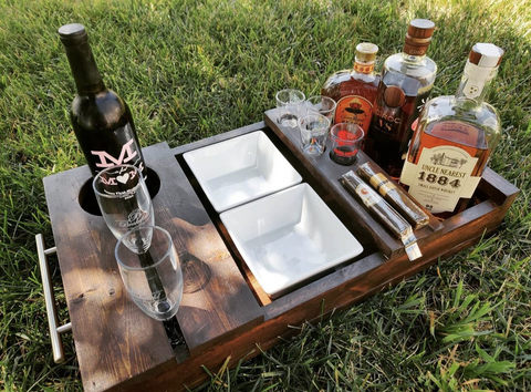 Wine serving tray